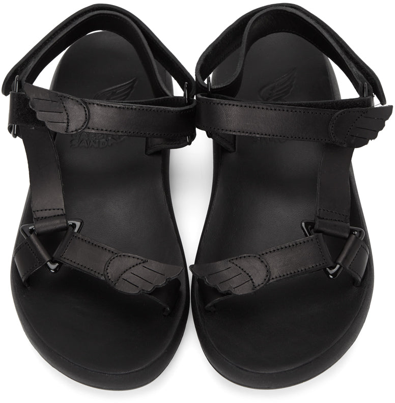 Ancient Greek Sandals Black Poria Sandals