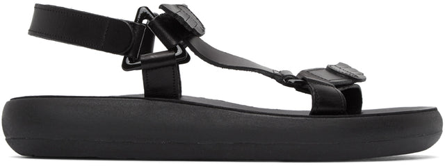 Ancient Greek Sandals Black Poria Sandals - Sandales grecques antiques Sandales portuaires noires - 고대 그리스 샌들 블랙 Poria 샌들