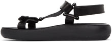 Ancient Greek Sandals Black Poria Sandals