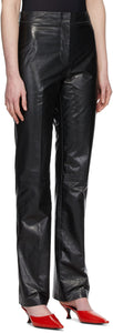 Acne Studios Black Pressed Leather Trousers