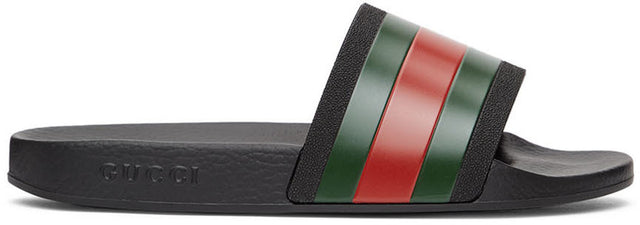 Gucci Black Pursuit Slides - Diapositives de la poursuite noire Gucci - 구찌 검은 추구 슬라이드