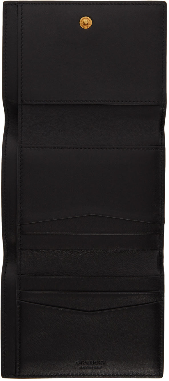 Givenchy Black Quilted GV3 Trifold Wallet