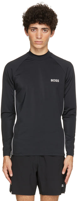 Boss Black Rash Guard Long Sleeve T-Shirt - T-shirt à manches longues à manches longues au patron - 보스 블랙 러쉬 가드 긴 소매 티셔츠
