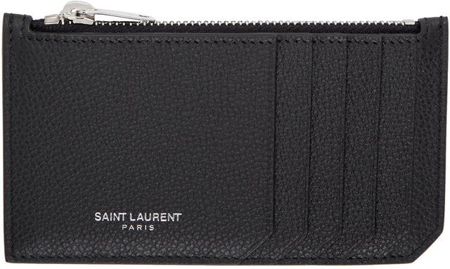 Saint Laurent Black Rive Gauche Fragment Card Holder