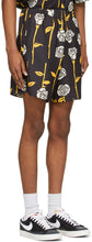 Opening Ceremony Black Rose Print Deck Shorts