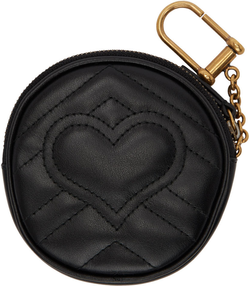 Leather Round Coin Purse Black
