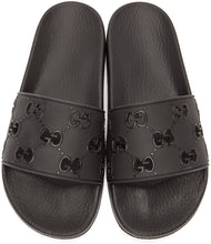 Gucci Black Rubber GG Slides