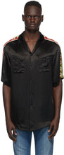 Gucci Black Satin Bowling Shirt - Chemise de bowling de satin noire gucci - 구찌 검은 새틴 볼링 셔츠