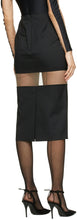 Mugler Black Segmented Mid-Length Skirt