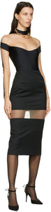 Mugler Black Segmented Mid-Length Skirt