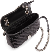 Gucci Black Sequin Mini GG Marmont Shoulder Bag