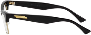 Bottega Veneta Black Shiny Cat-Eye Glasses