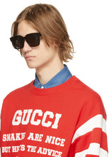 Gucci Black Shiny Square Sunglasses