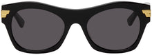 Bottega Veneta Black Shiny Sunglasses - Bottega Veneta Black Brillant Sunglasses - Bottega 베네타 블랙 반짝이 선글라스