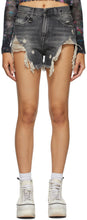 R13 Black Shredded Slouch Shorts - R13 Shorts Slunch déchiquetés noirs R13 - R13 블랙 푸딩 스프링 반바지