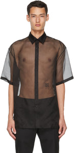 Fendi Black Silk Organza Shirt - Chemise en organza en soie noire Fendi - 펜디 블랙 실크 오르간 셔츠