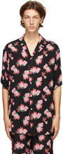 Gucci Black Silk Peony Print Bowling Shirt - Chemise de bowling pivoine en soie noire Gucci - 구찌 블랙 실크 모란 인쇄 볼링 셔츠