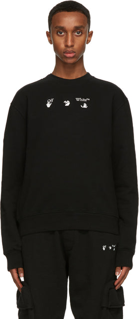 Off-White Black Slim Fit Peace Worldwide Sweatshirt - Sweat-shirt Sweatshirt White Slim Fit Peace - off-white 흑인 슬림 피트 평화 전세계 스웨터