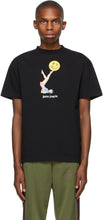 Palm Angels Black Smiley Edition Juggler Pin-Up T-Shirt - T-shirt Palmel Angels Noir Smiley Edition Jongler - 팜 천사 블랙 스마일 에디션 Juggler 핀 업 T 셔츠