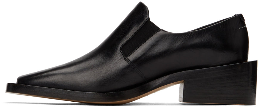 MM6 Maison Margiela Kids square-toe leather boots - Black