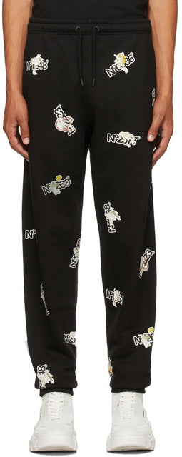 Aitor Throupâ€™s TheDSA Black Sticker Series Lounge Pants - Pantalon de salon Série Black Sticker Thedsa Threüroupe - Aitor Throupâ € ™ S Thedsa 검은 색 스티커 시리즈 라운지 바지