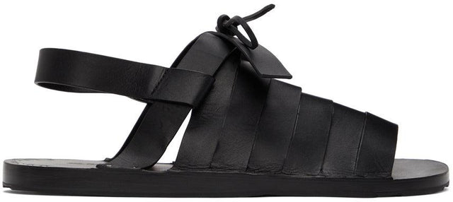 Jil Sander Black Strapped Flat Sandals - Jil Sander Sandales plates à plates noires - JIM 샌더 블랙 묶여 평평한 샌들