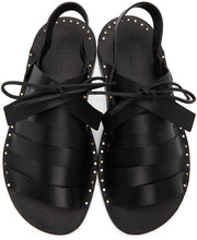 Jil Sander Black Strapped Flat Sandals