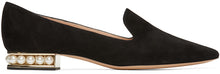 Nicholas Kirkwood Black Suede Casati Pearl Loafers