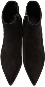 Saint Laurent Black Suede Finn Boots