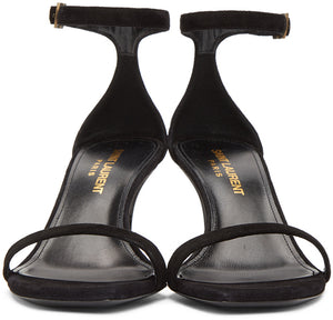 Saint Laurent Black Suede Lexi 65mm Sandals