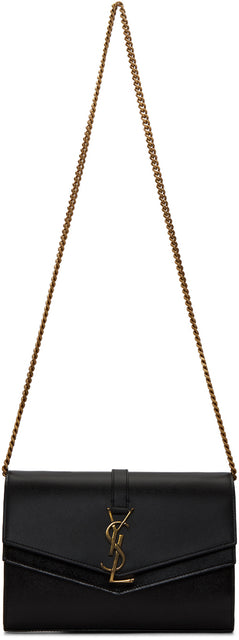 Saint Laurent Black Sulpice Chain Wallet Bag