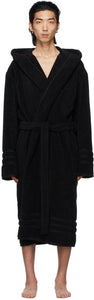 Balenciaga Black Terrycloth Resorts Robe - Balenciaga Noir TerryCloth Robe - Balenciaga Black Terrycloth Robes Robe.