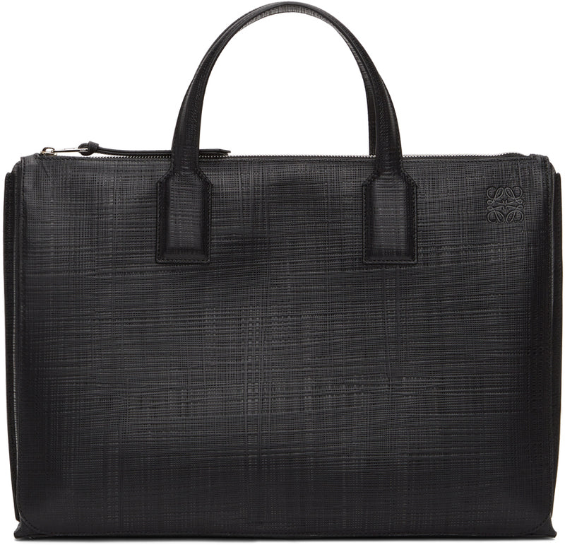 Loewe Black Textured Goya Simple Briefcase – BlackSkinny