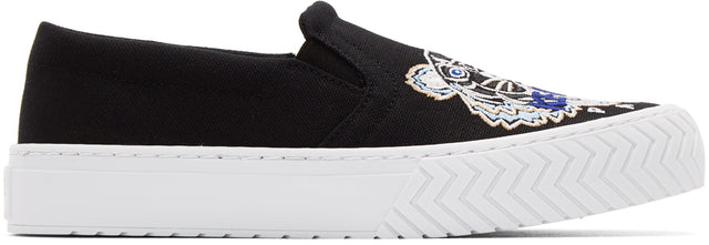 Kenzo Black Tiger K-Skate Slip-On Sneakers