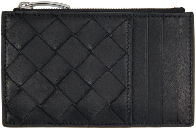 Bottega Veneta Black Top Zip Multislot Card Case