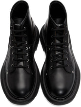 Alexander McQueen Black Tread Lace-Up Boots