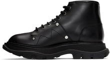 Alexander McQueen Black Tread Lace-Up Boots