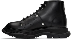 Alexander McQueen Black Tread Lace-Up Boots