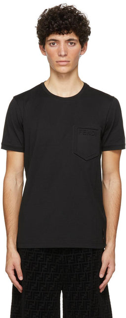 Fendi Black Trompe L'Oeil T-Shirt - T-shirt Fendi Noir Trompe L'Oeil - Fendi Black Trompe L 'Oeil T 셔츠