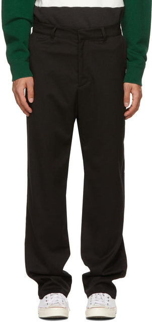 Noon Goons Black Twill Ahmed Trousers - Pantalon Ahmed Twill Black Twill NOION GOONS - 정오 Goons 검은 능직 아메드 바지
