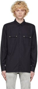 Balmain Black Used Oxford Cotton Shirt - Chemise en coton Oxford Oxford d'occasion Balmain - Balmain 검은 옥스포드 코튼 셔츠를 사용했습니다