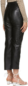 Nanushka Black Vegan Leather Vinni Trousers