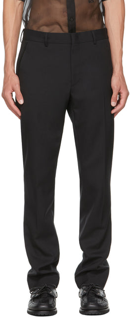 Fendi Black Virgin Wool Trousers - Fendi Pantalons en laine vierge noire - 펜디 블랙 버진 양모 바지