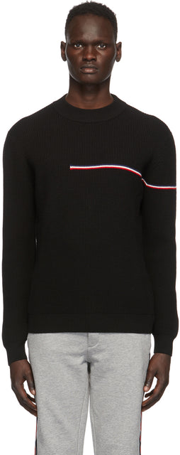 Moncler Black Waffle Sweater - Pull de gaufre noir Moncler - Moncler Black Waffle Sweater