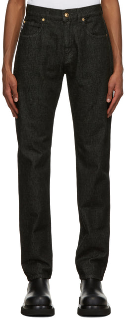 Versace Black Washed Jeans - Jean lavé noir Versace - 베르사체 블랙 씻어 청바지