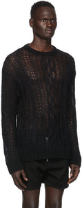 TAKAHIROMIYASHITA TheSoloist. Black Wool Aran Sweater