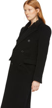 Saint Laurent Black Wool Double-Breasted Coat
