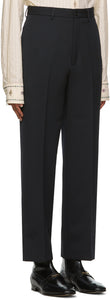 Gucci Black Wool Gabardine Logo Trousers