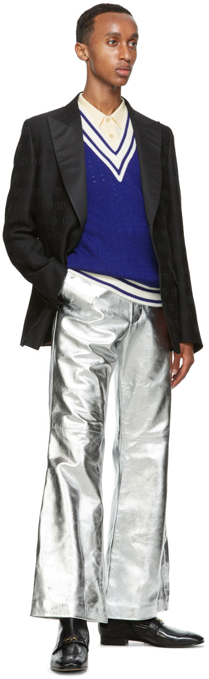 Gucci Black Wool GG Heritage Blazer