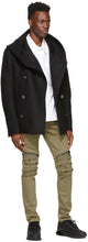 Balmain Black Wool Hooded Pea Coat